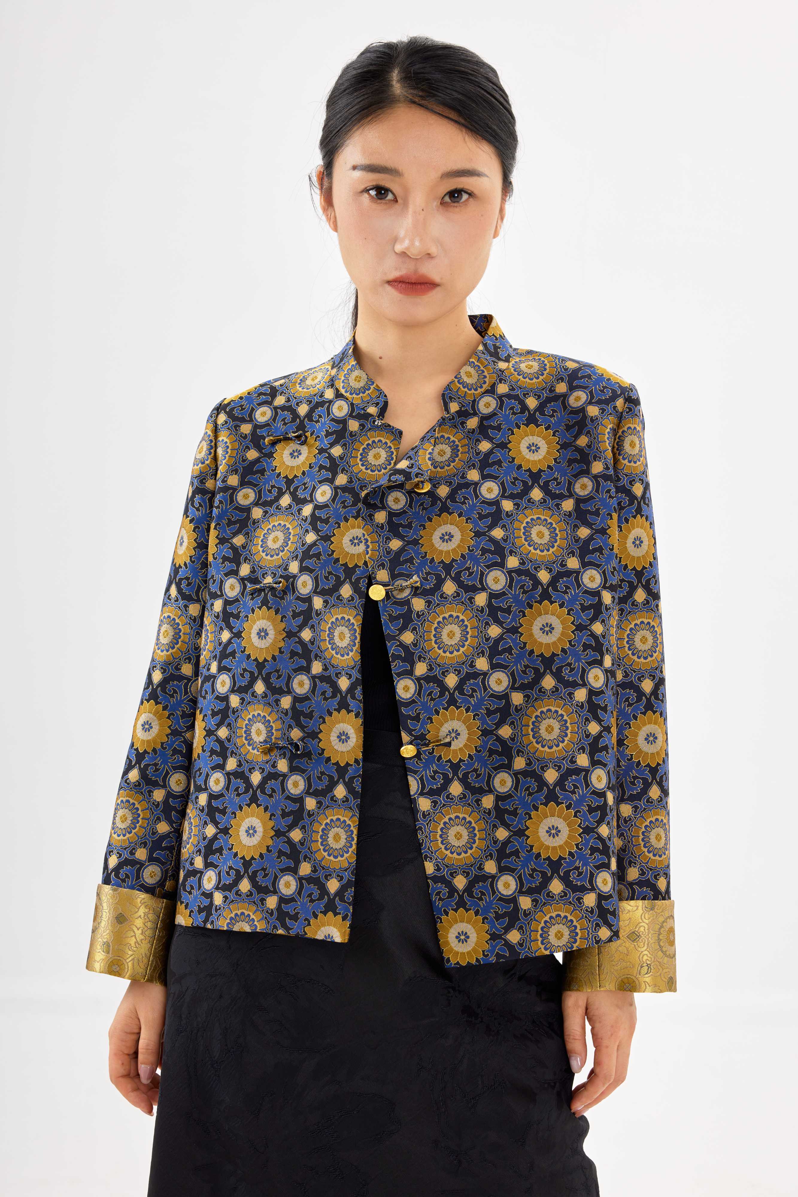 Group flower│jacket │Song brocade with gold thread