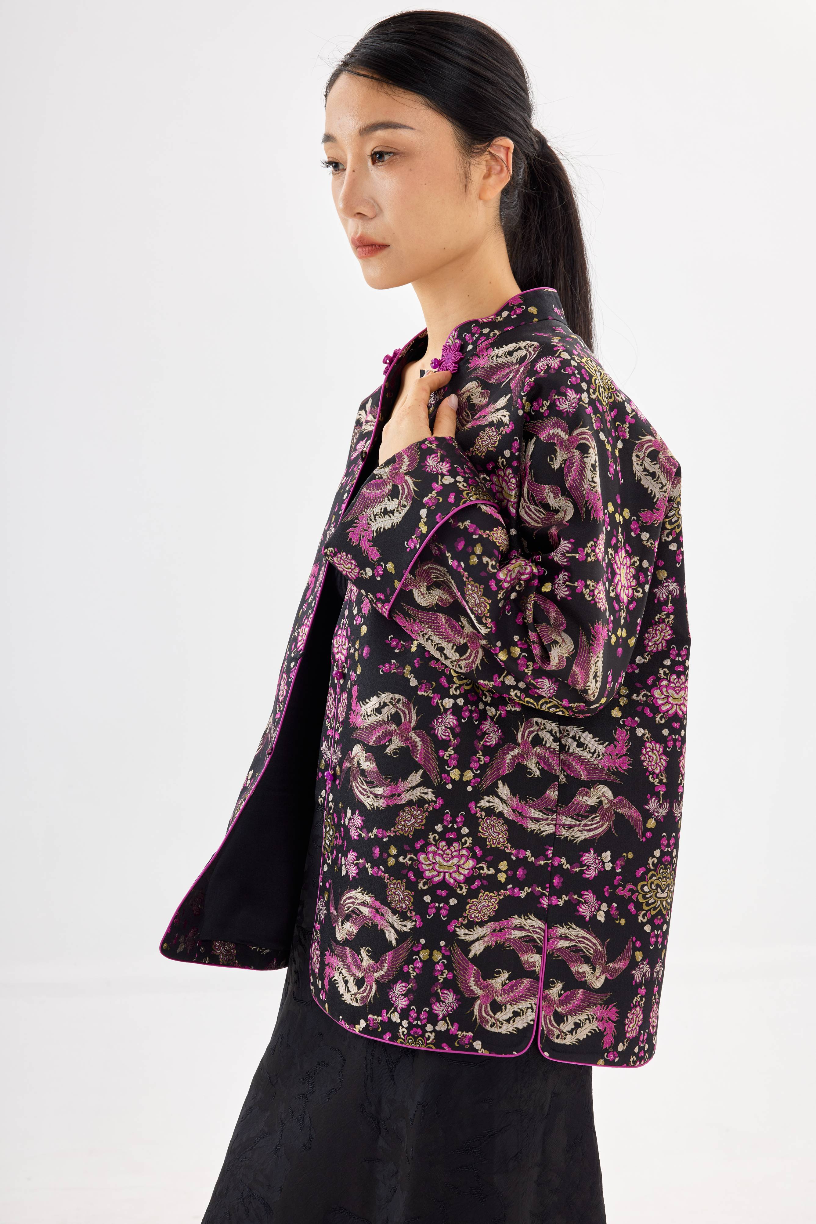 Phoenix flying together │jacket│Song brocade with gold thread