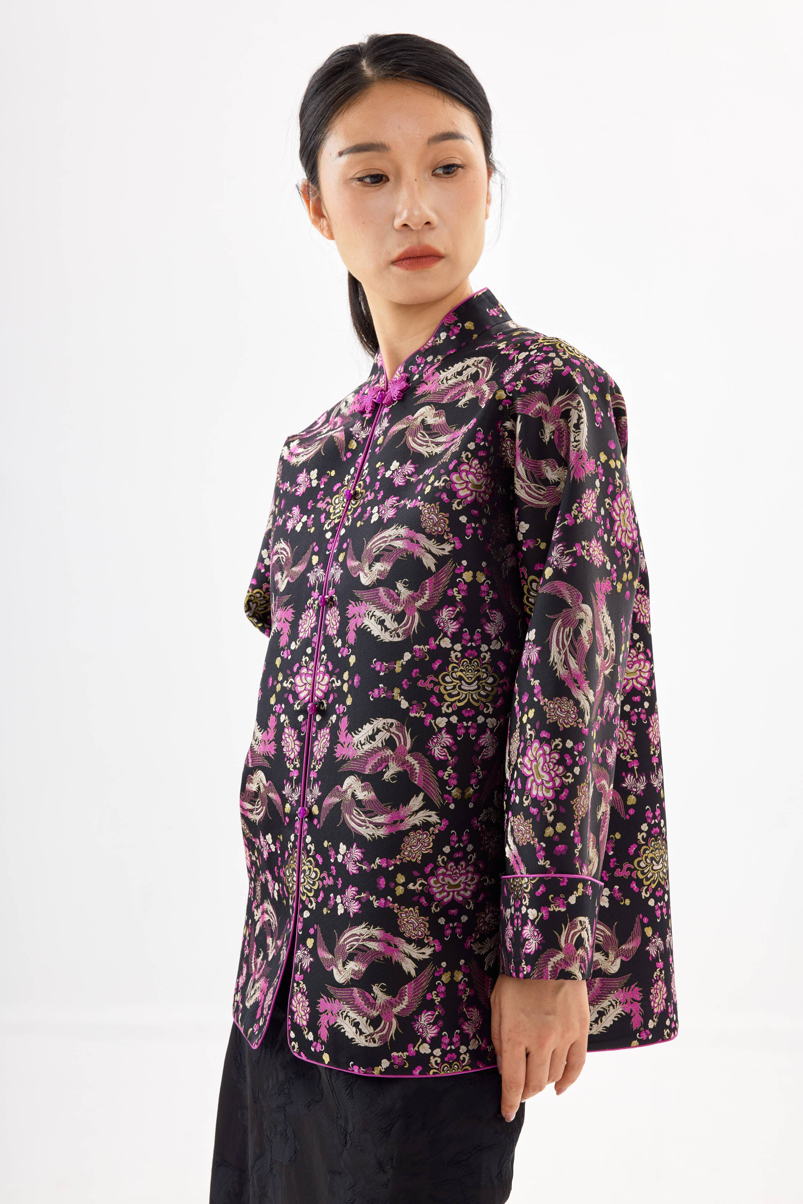 Phoenix flying together │jacket│Song brocade with gold thread