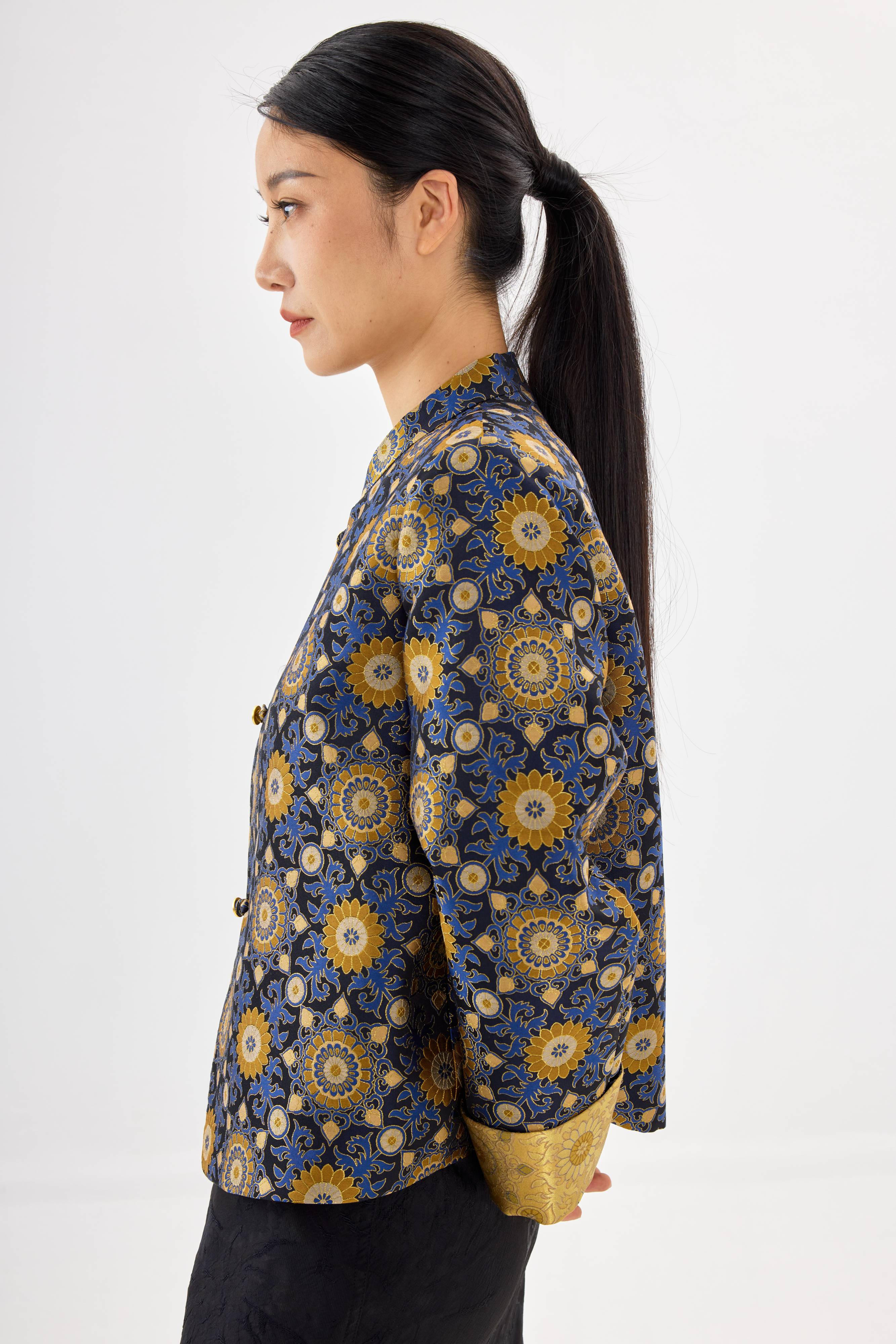 Group flower│jacket │Song brocade with gold thread