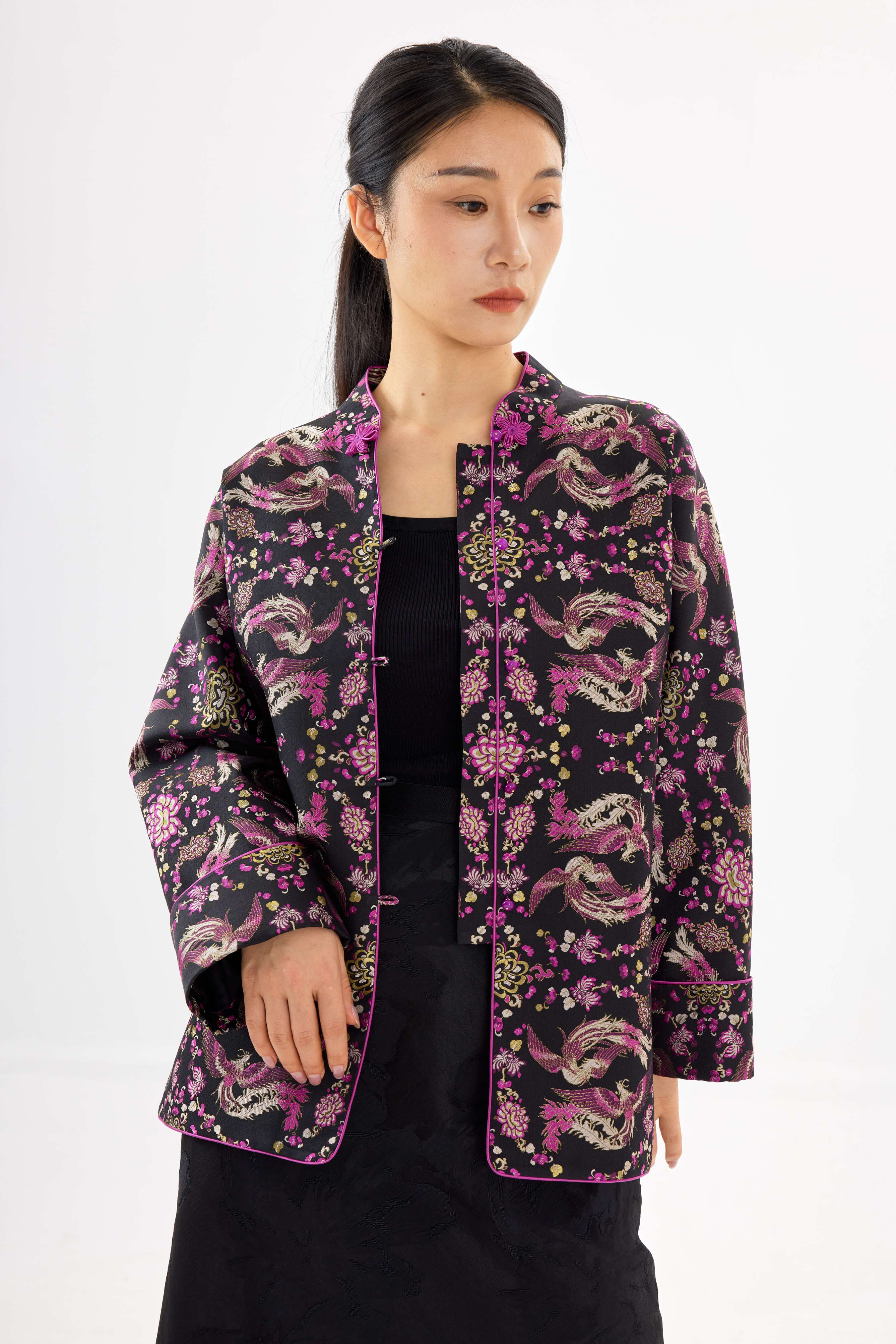 Phoenix flying together │jacket│Song brocade with gold thread