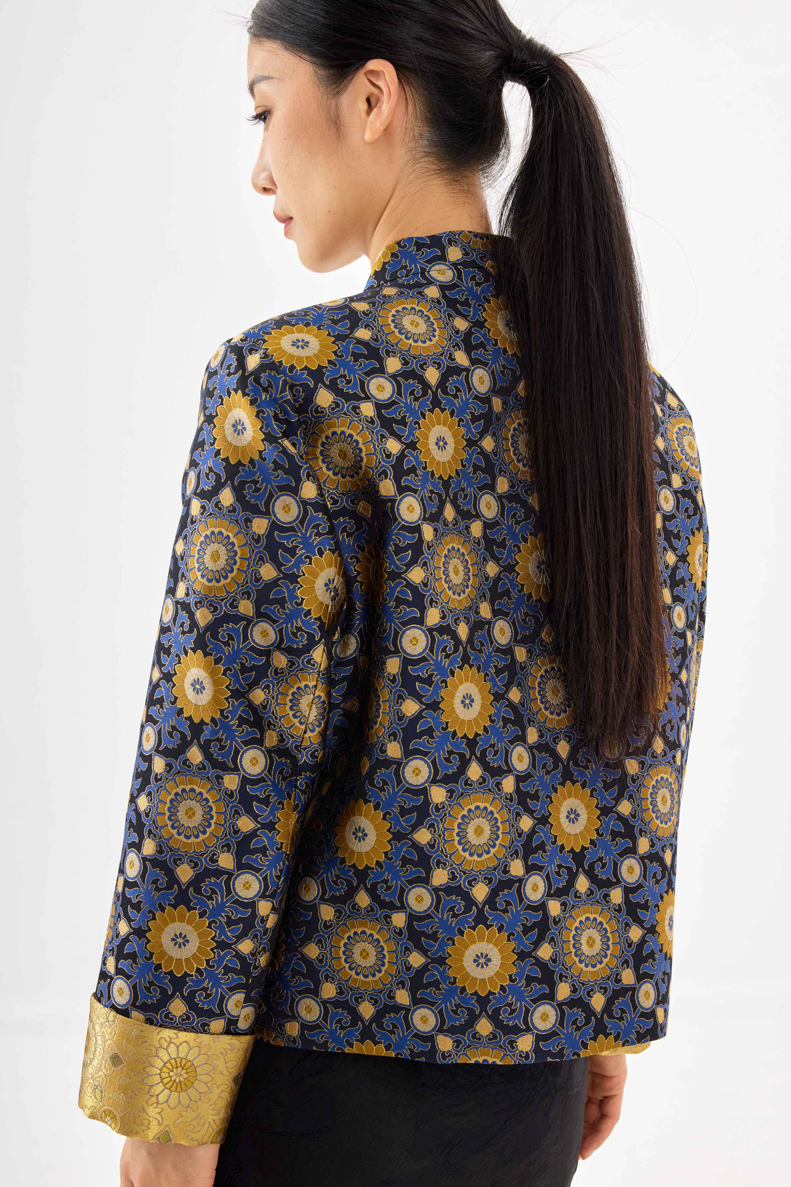 Group flower│jacket │Song brocade with gold thread