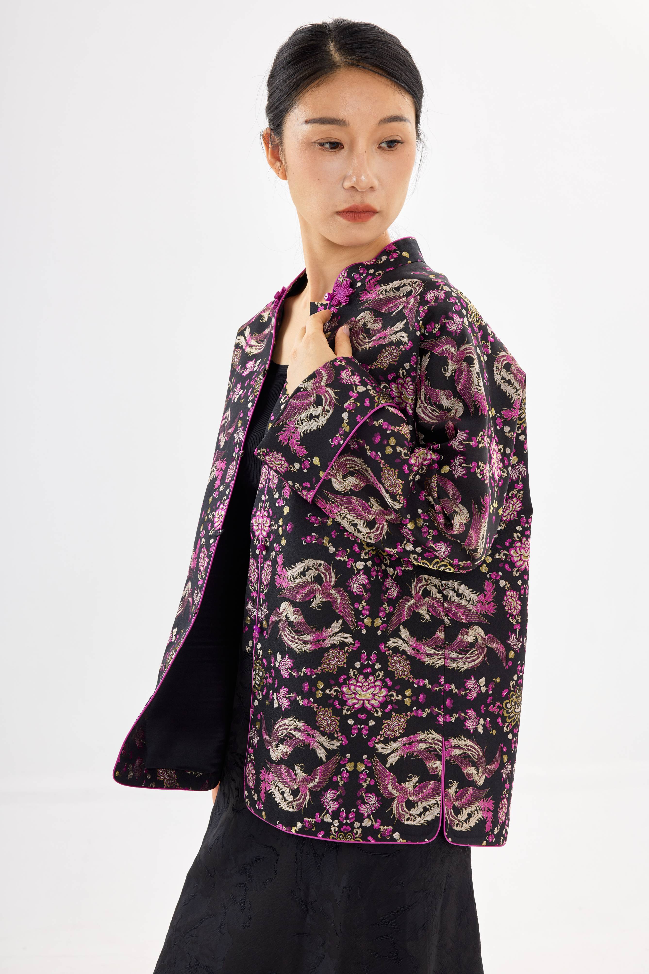 Phoenix flying together │jacket│Song brocade with gold thread