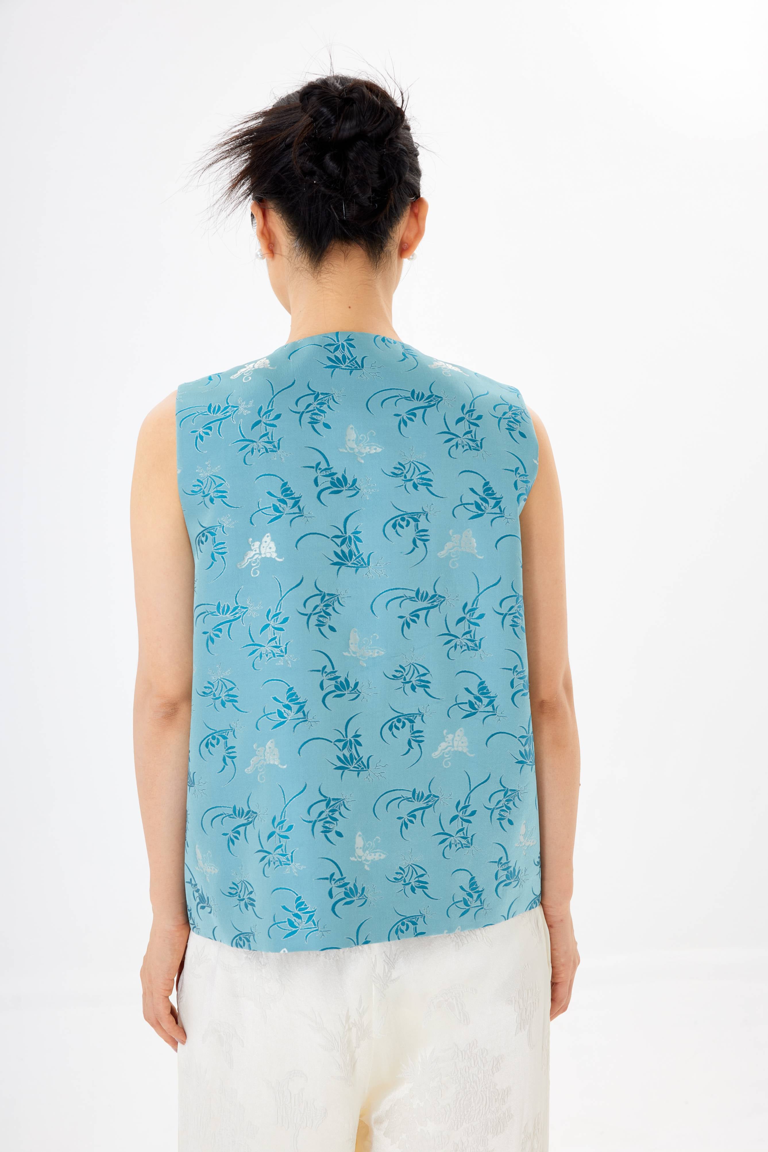 Butterfly and Orchid│vest│Song brocade with gold thread