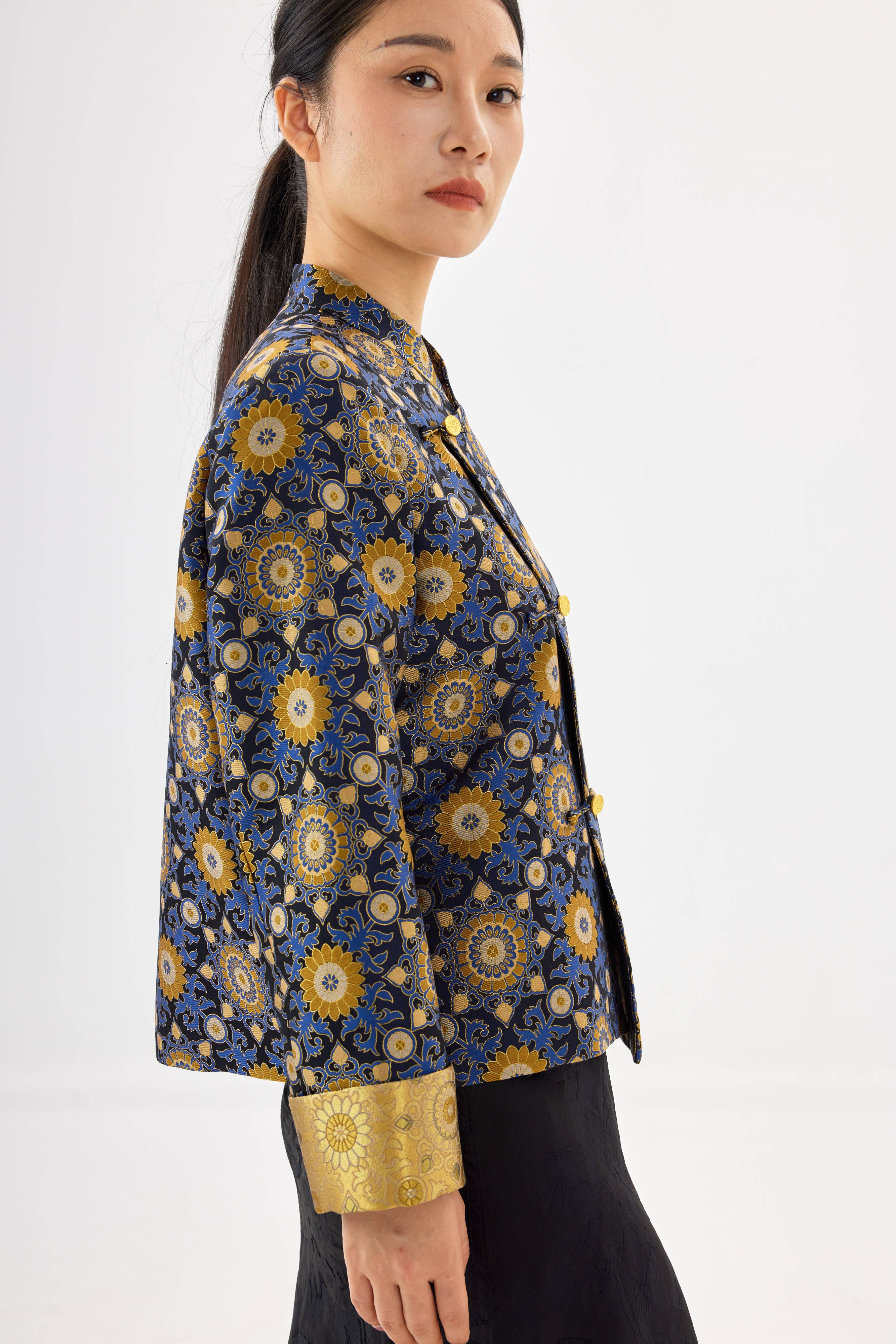 Group flower│jacket │Song brocade with gold thread