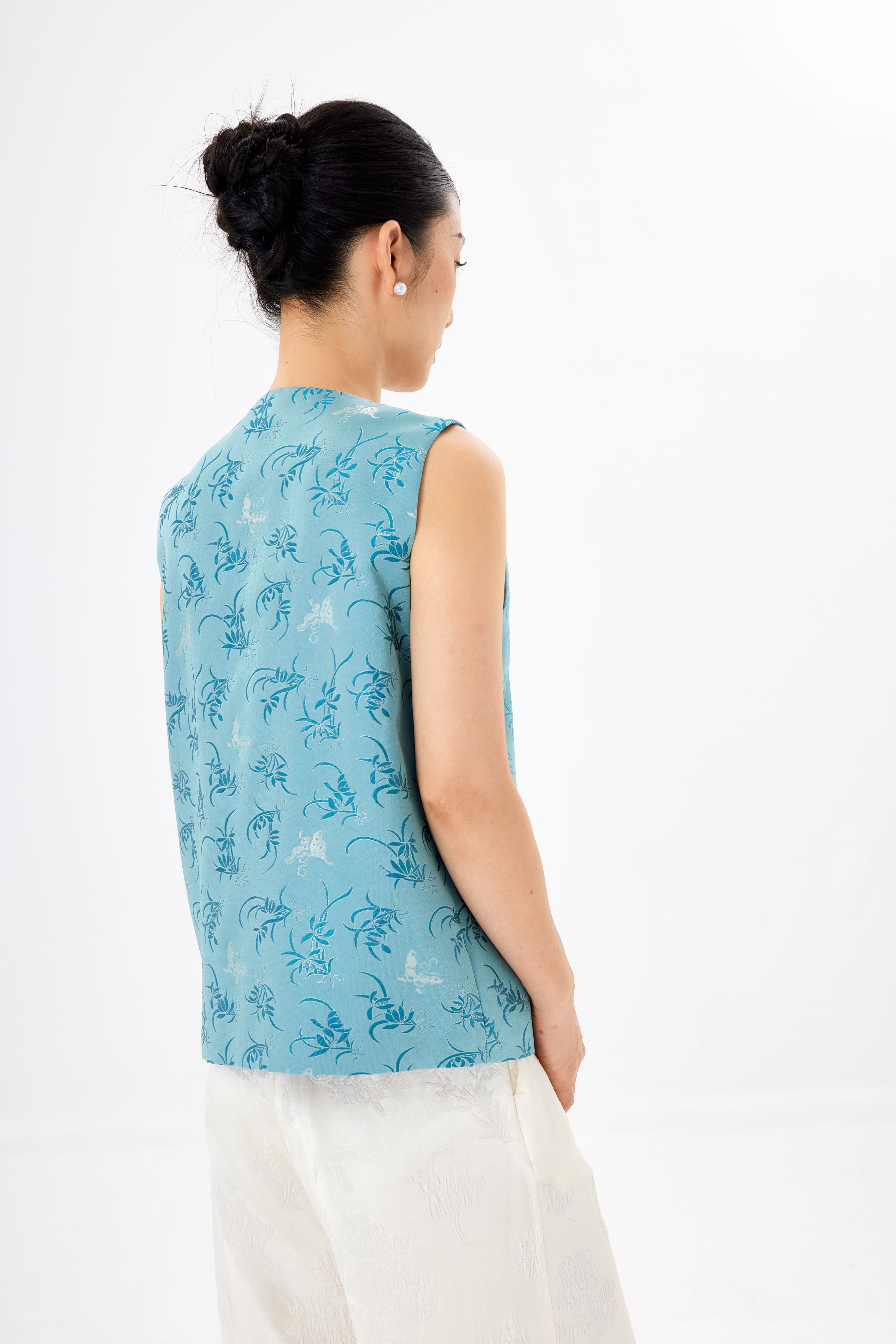 Butterfly and Orchid│vest│Song brocade with gold thread