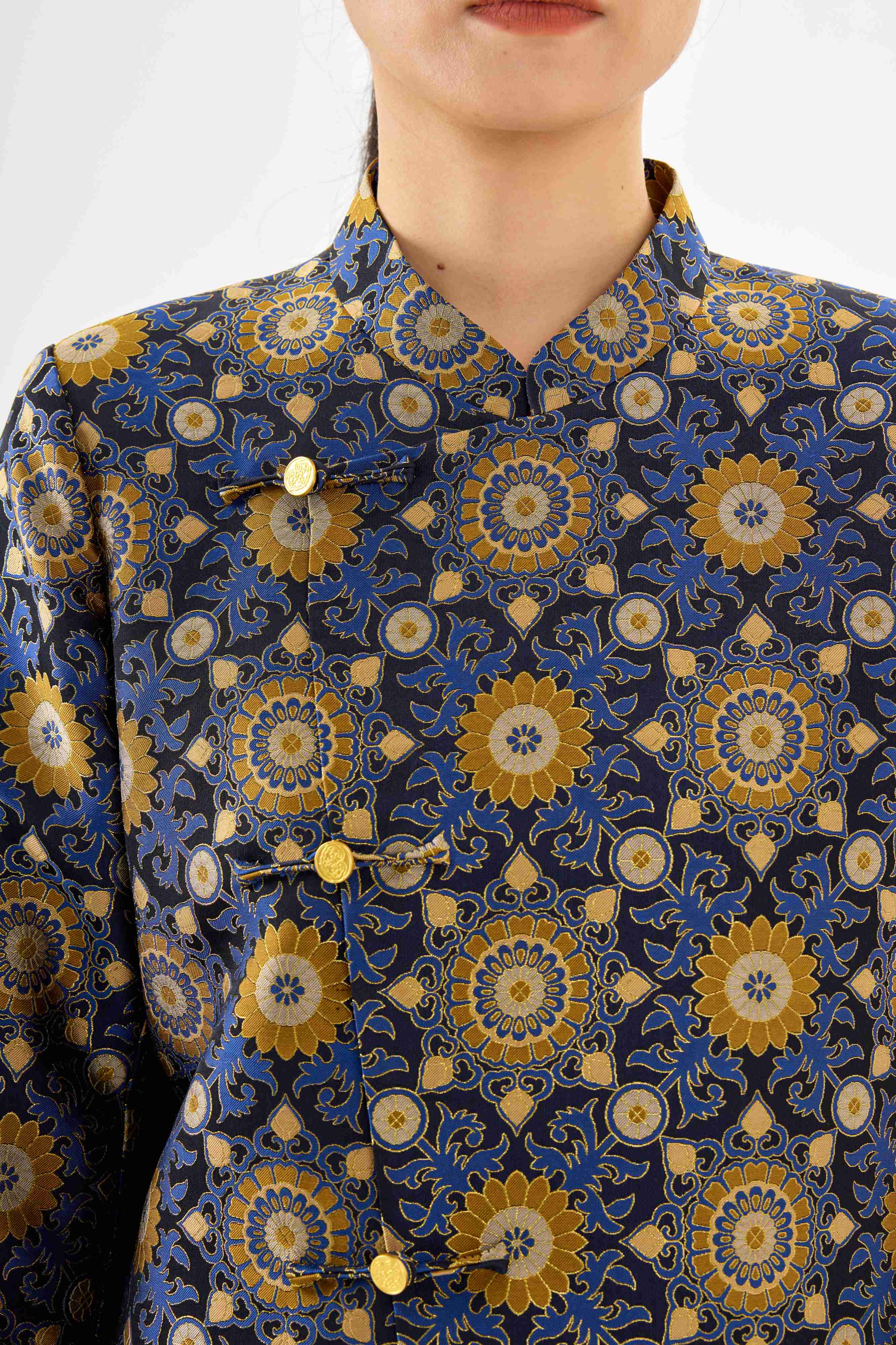 Group flower│jacket │Song brocade with gold thread